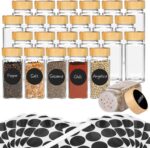 24Pcs Spice Jars with Label, 4oz Empty Square Seasoning Containers, Spice Jars with Shaker Lids, Small Spice Bottles for Salt, Herbs, Sugar, Pepper, Seasoning Jars for Spice Rack, Cabinet, or Drawer - Image 2