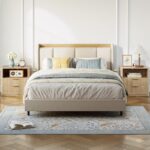IRONCK Fluted Night Stand Set of 2, Modern Nightstand with Charging Station, Drawers and Open Shelves - Bedside Table Wood Side Table Set for Bedroom, Oak - Image 10