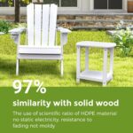 Adirondack Square Outdoor Side Table,2-Tier Storage Patio Side Table, HDPE End Tables for Backyard Pool Porch Garden Lawn - Image 5