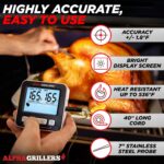 Alpha Grillers Meat Thermometer Digital - Kitchen Oven Thermometer for Cooking Food, Grilling, BBQ Smoker - 7 Preset Temperature Alerts, Timer, Alarm, & Stainless Steel Temperature Probe - Image 3