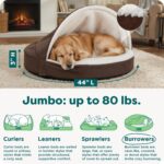 Furhaven 44" Round Orthopedic Dog Bed for Large Dogs w/ Removable Washable Cover, For Dogs Up to 80 lbs - Sherpa & Suede Snuggery - Espresso, 44-inch - Image 4