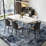 Rugflix 8x10 Area Rugs for Living Room, Washable Large Rug Stain-Resistant Low Pile, Modern Dark Carpet for Dining Room Home Office Kid Room Nursery Bedroom, Navy Blue/Black - Image 4