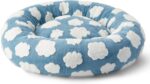 LE SURE Shown on TV Donut Dog Bed Medium Size Dog - Round Cat Beds Indoor as Bed Gift for Calming with Washable Cover, Cute Home Decor Bed with Jacquard Shaggy Plush & Anti Slip Bottom, 30 Inch, Blue - Image 5