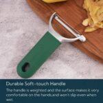 KITCHENDAO Swivel Vegetable Potato Peeler for Kitchen, Japanese Stainless Steel Sharp Blade, Heavy Duty Die-cast Construction Y Peeler, Built-in Eye Remover, Soft-touch Handle, Dishwasher Safe, Green - Image 6