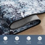 Rugflix 8x10 Area Rugs for Living Room, Washable Large Rug Stain-Resistant Low Pile, Modern Dark Carpet for Dining Room Home Office Kid Room Nursery Bedroom, Navy Blue/Black - Image 8