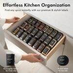 EDELHAUS Glass Spice Jars with Label and Black Lids (24 x 4oz) Spice Containers with 240 Labels, Shaker Inserts, Steel Funnel, Empty Square Seasoning Organizer for Spice Rack, Cabinet, Drawer - Image 4