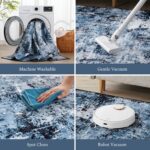 Rugflix 8x10 Area Rugs for Living Room, Washable Large Rug Stain-Resistant Low Pile, Modern Dark Carpet for Dining Room Home Office Kid Room Nursery Bedroom, Navy Blue/Black - Image 5