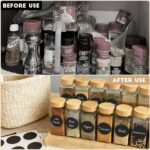 24Pcs Spice Jars with Label, 4oz Empty Square Seasoning Containers, Spice Jars with Shaker Lids, Small Spice Bottles for Salt, Herbs, Sugar, Pepper, Seasoning Jars for Spice Rack, Cabinet, or Drawer - Image 5