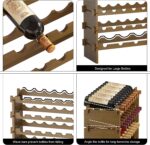 WISUCART Wine Rack Freestanding Floor Bamboo Stackable Wine Storage Racks Wall Mounted, Modular Wine Bottle Stand Holder Display Shelf for Cabinet, Kitchen, Bar (Walnut) - Image 5