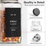 EDELHAUS Glass Spice Jars with Label and Black Lids (24 x 4oz) Spice Containers with 240 Labels, Shaker Inserts, Steel Funnel, Empty Square Seasoning Organizer for Spice Rack, Cabinet, Drawer - Image 10