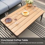 Jocoevol 4 Pieces Outdoor Sofa Conversation Set, 4 Seats Couch Set with Table, Metal Frame Rope Weaving Design UV Resistance Waterproof for Patio Garden Balcony, Grey - Image 8
