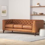 POLY & BARK Essex 89” Full-Grain Italian Leather Sofa – Tufted Back, Feather-Down Comfort, Solid Wood Frame, Cognac Tan - Image 3