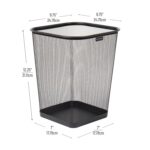 Mind Reader Mesh Trash Can, Waste Paper Basket, Square, Office, Metal Mesh, 9.75"L x 9.75"W x 12.25"H, Set of 2, Black - Image 4
