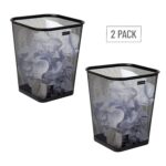 Mind Reader Mesh Trash Can, Waste Paper Basket, Square, Office, Metal Mesh, 9.75"L x 9.75"W x 12.25"H, Set of 2, Black - Image 8
