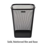 Mind Reader Mesh Trash Can, Waste Paper Basket, Square, Office, Metal Mesh, 9.75"L x 9.75"W x 12.25"H, Set of 2, Black - Image 5