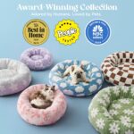 LE SURE Shown on TV Donut Dog Bed Medium Size Dog - Round Cat Beds Indoor as Bed Gift for Calming with Washable Cover, Cute Home Decor Bed with Jacquard Shaggy Plush & Anti Slip Bottom, 30 Inch, Blue - Image 4
