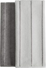 Microfiber Kitchen Towels - Super Absorbent, Soft and Solid Color Dish Towels, 8 Pack (Stripe Designed Grey and White Colors), 26 x 18 Inch - Image 3