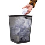 Mind Reader Mesh Trash Can, Waste Paper Basket, Square, Office, Metal Mesh, 9.75"L x 9.75"W x 12.25"H, Set of 2, Black - Image 7