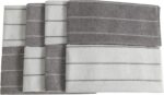 Microfiber Kitchen Towels - Super Absorbent, Soft and Solid Color Dish Towels, 8 Pack (Stripe Designed Grey and White Colors), 26 x 18 Inch - Image 4